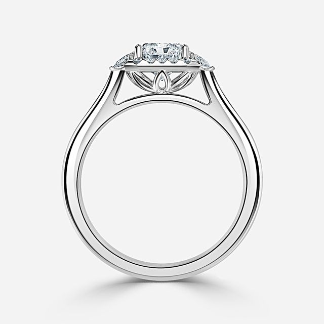 Maria Platinum Halo Engagement Ring