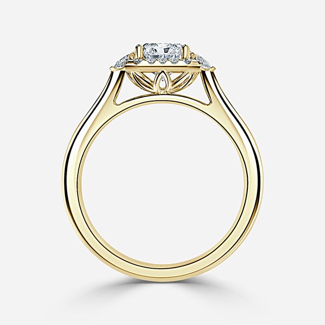 Maria Yellow Gold Halo Engagement Ring
