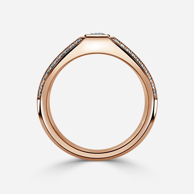 Dorian Rose Gold Men's Bezel Set Engagement Ring