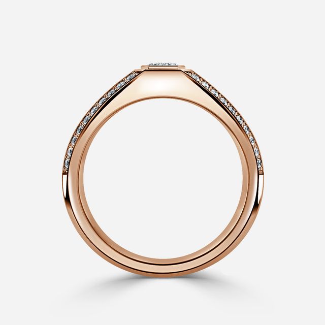 Dorian Rose Gold Men's Bezel Set Engagement Ring