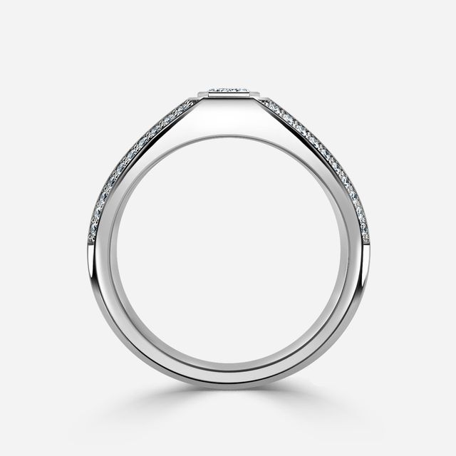 Dorian Platinum Men's Bezel Set Engagement Ring