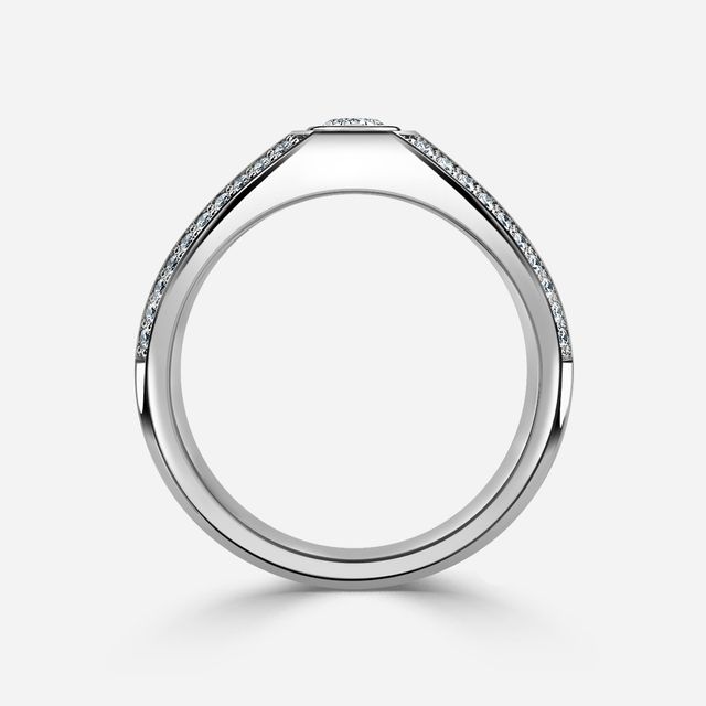 Dorian Platinum Men's Bezel Set Engagement Ring