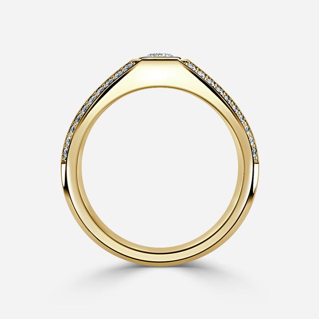 Dorian Yellow Gold Men's Bezel Set Engagement Ring