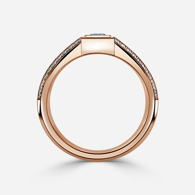 Dorian Rose Gold Men's Bezel Set Engagement Ring