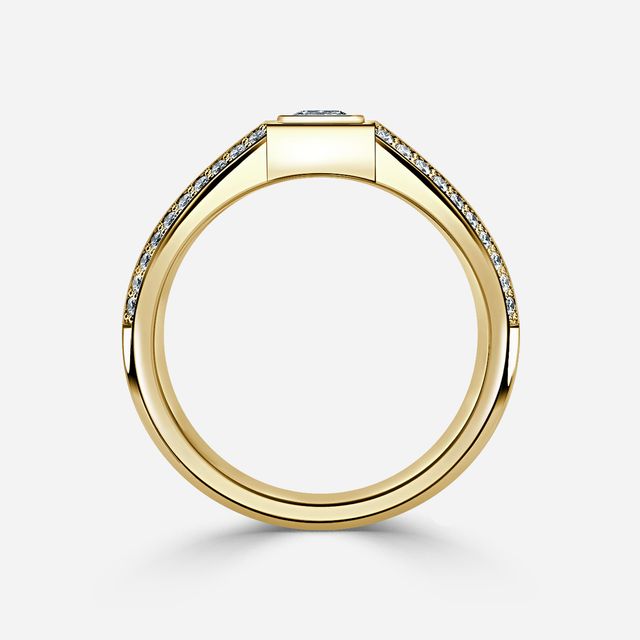 Dorian Yellow Gold Men's Bezel Set Engagement Ring