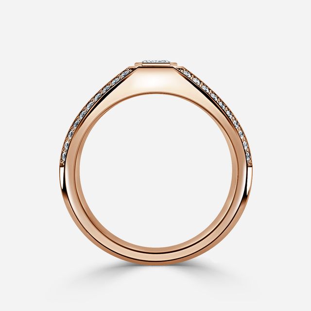 Dorian Rose Gold Men's Bezel Set Engagement Ring