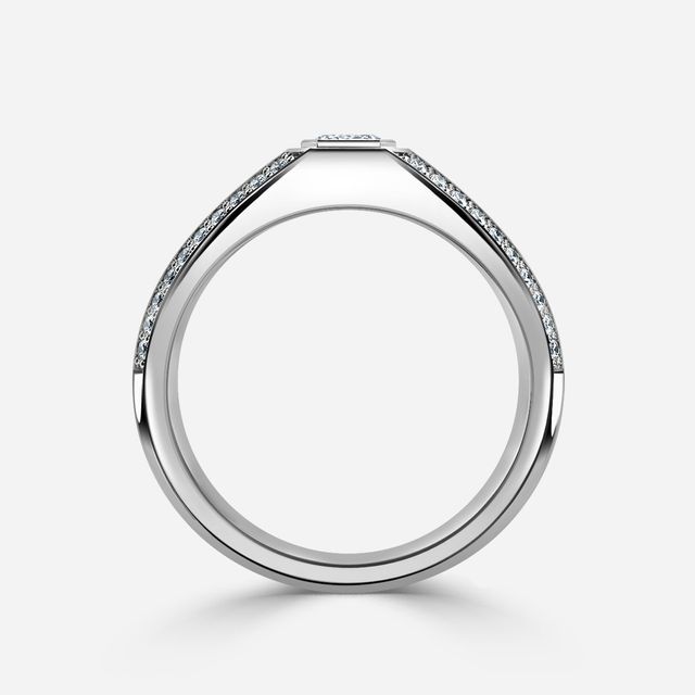 Dorian Platinum Men's Bezel Set Engagement Ring
