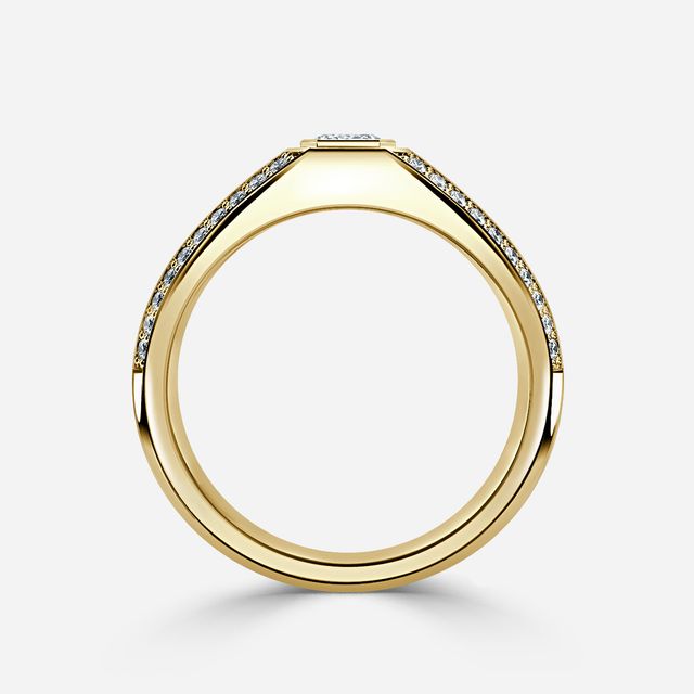 Dorian Yellow Gold Men's Bezel Set Engagement Ring