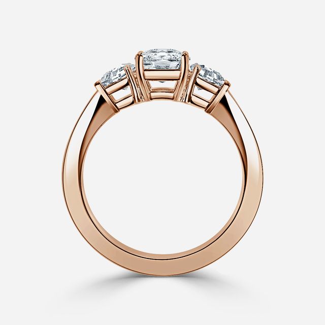 Elixa Rose Gold Trilogy Engagement Ring
