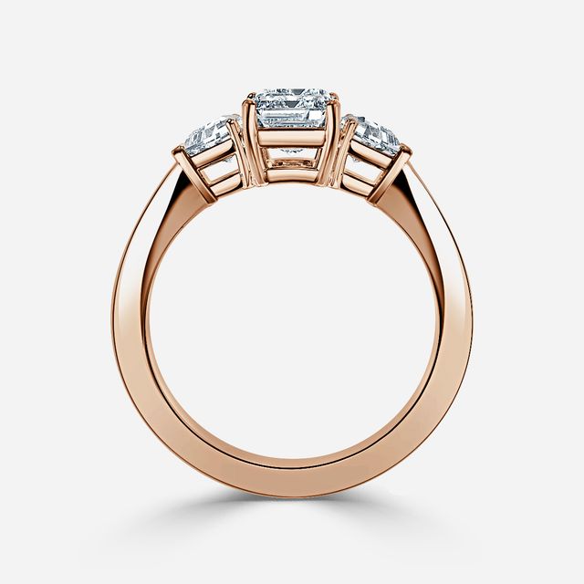 Elixa Rose Gold Trilogy Engagement Ring
