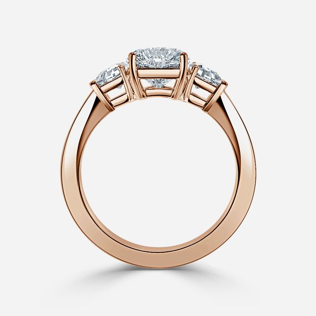 Elixa Rose Gold Trilogy Engagement Ring