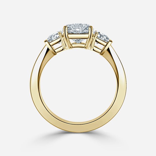 Elixa Yellow Gold Trilogy Engagement Ring