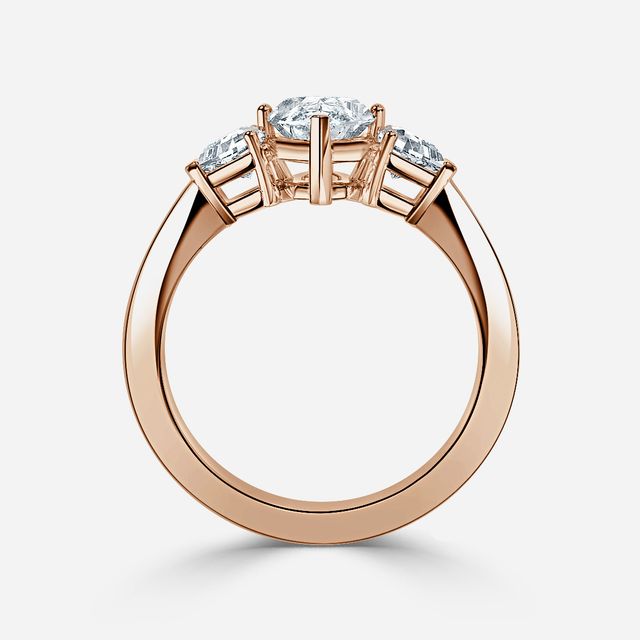 Elixa Rose Gold Trilogy Engagement Ring