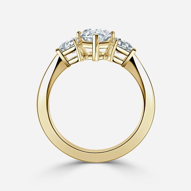 Elixa Yellow Gold Trilogy Engagement Ring