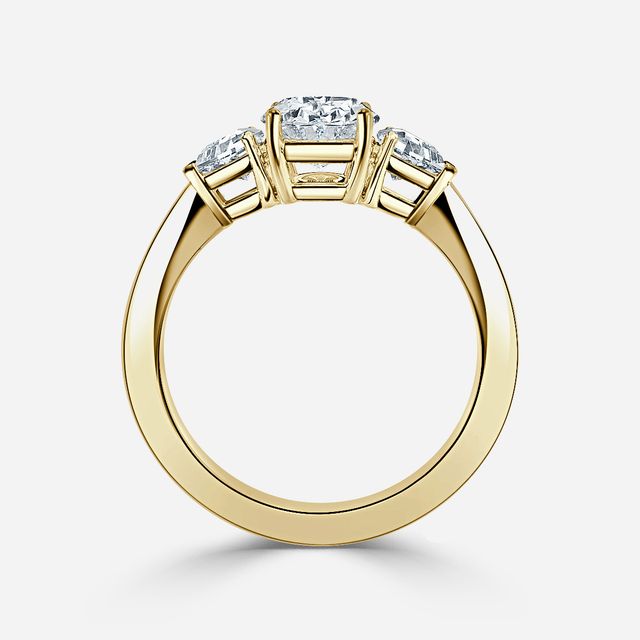 Elixa Yellow Gold Trilogy Engagement Ring