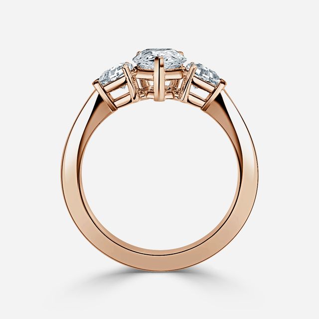 Elixa Rose Gold Trilogy Engagement Ring