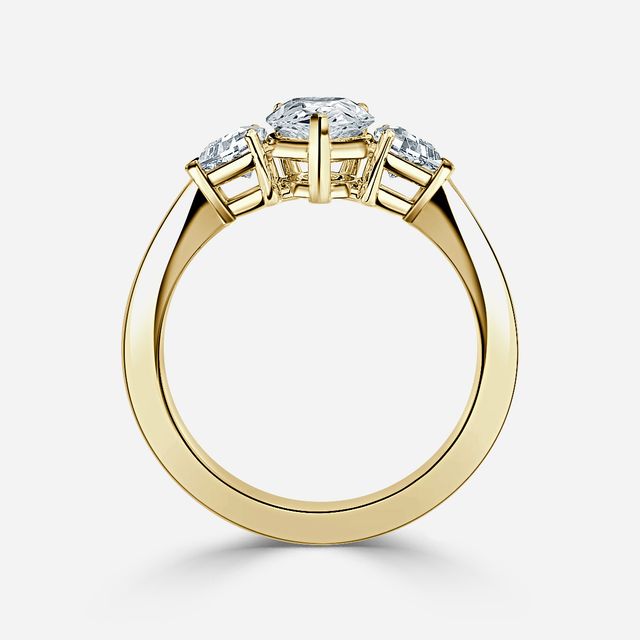 Elixa Yellow Gold Trilogy Engagement Ring