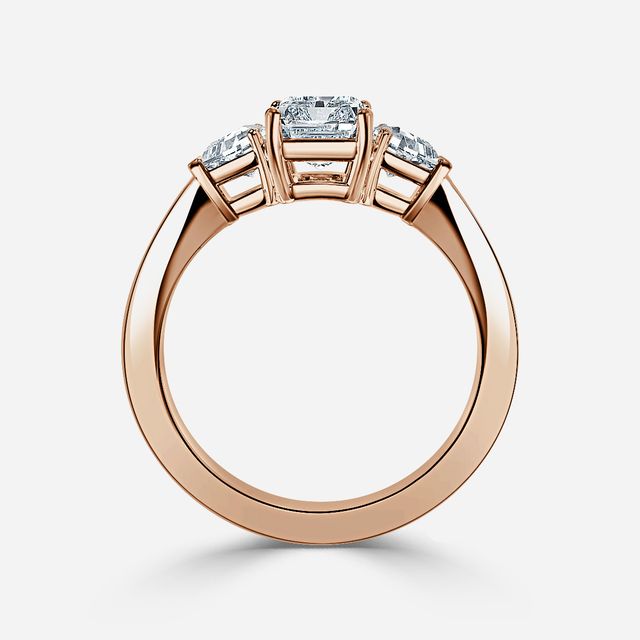 Elixa Rose Gold Trilogy Engagement Ring