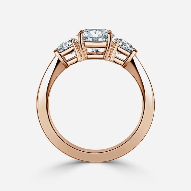Elixa Rose Gold Trilogy Engagement Ring