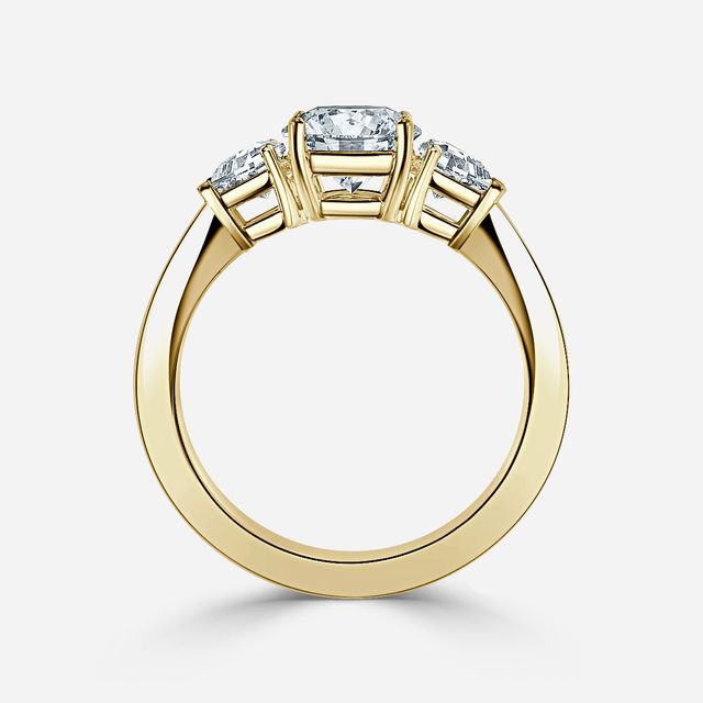 Elixa Yellow Gold Trilogy Engagement Ring