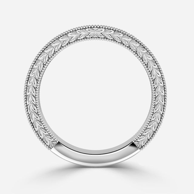 Viana 2.0mm White Gold Grain Set Wedding Band