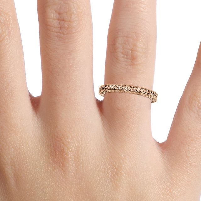Viana 2.0mm Rose Gold Grain Set Wedding Band