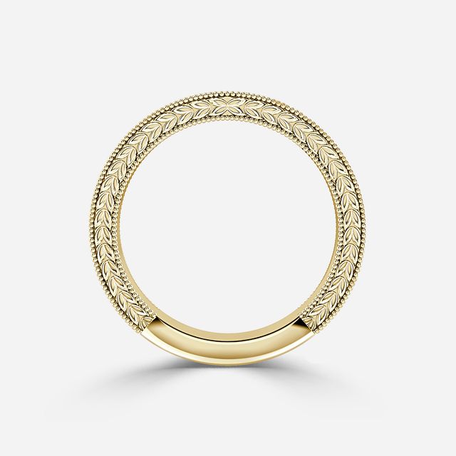 Viana 3.0mm Yellow Gold Grain Set Wedding Band