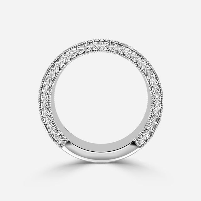 Viana 5.0mm White Gold Grain Set Wedding Band