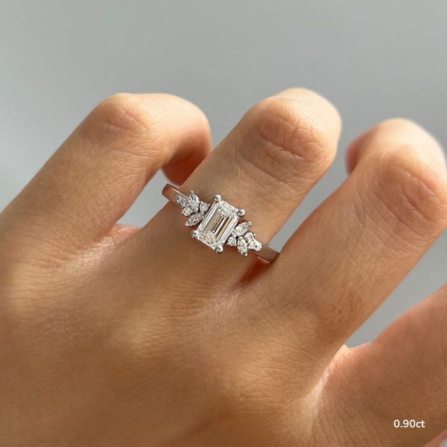 Sphinx Platinum Flower Engagement Ring