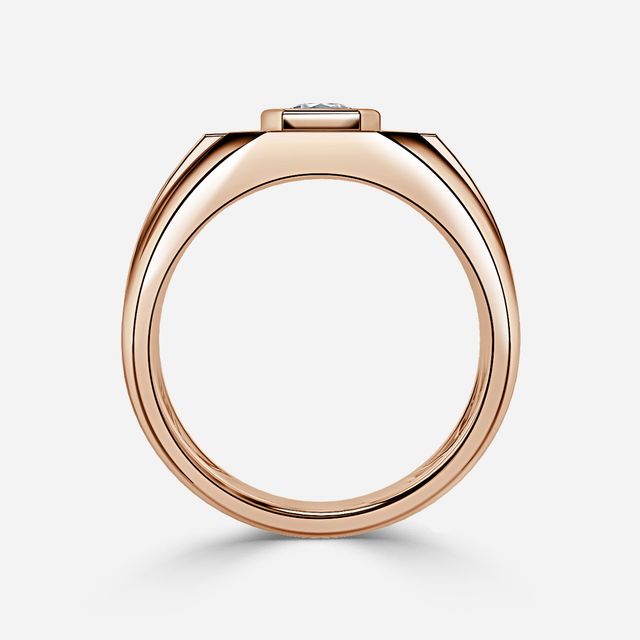 Modō Rose Gold Men's Bezel Set Engagement Ring