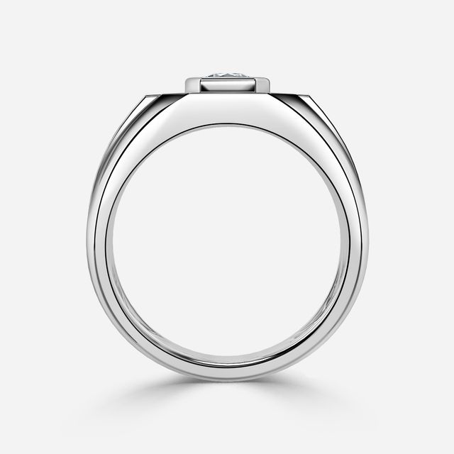 Modō White Gold Men's Bezel Set Engagement Ring