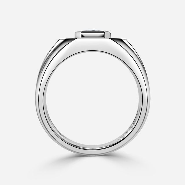 Modō White Gold Men's Bezel Set Engagement Ring