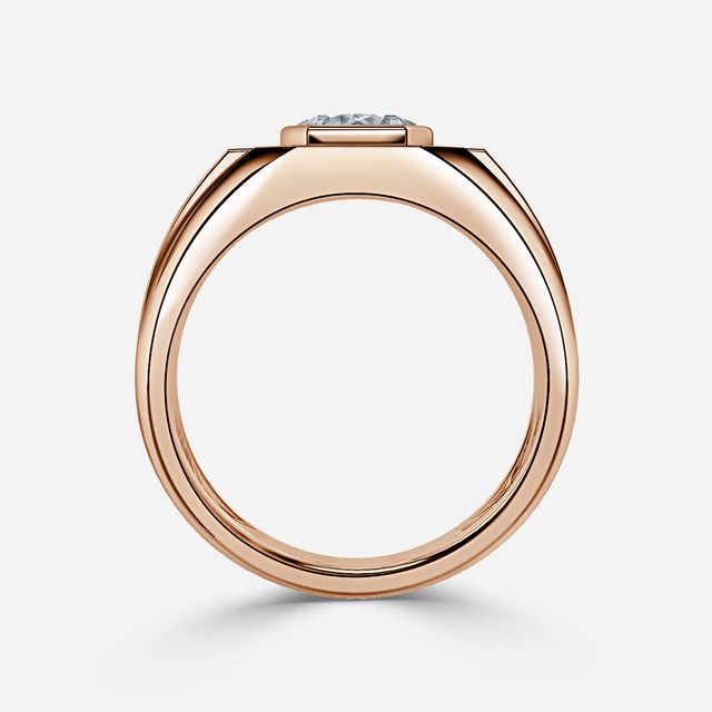 Modō Rose Gold Men's Bezel Set Engagement Ring