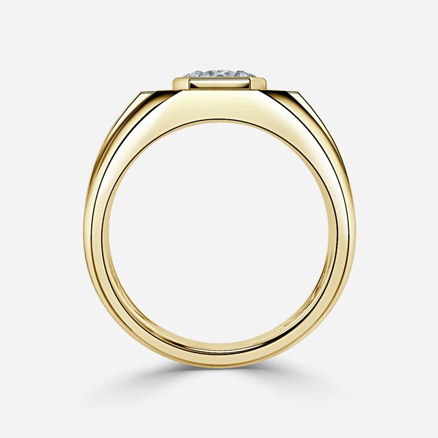 Modō Yellow Gold Men's Bezel Set Engagement Ring