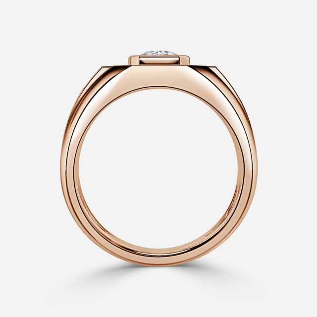Modō Rose Gold Men's Bezel Set Engagement Ring