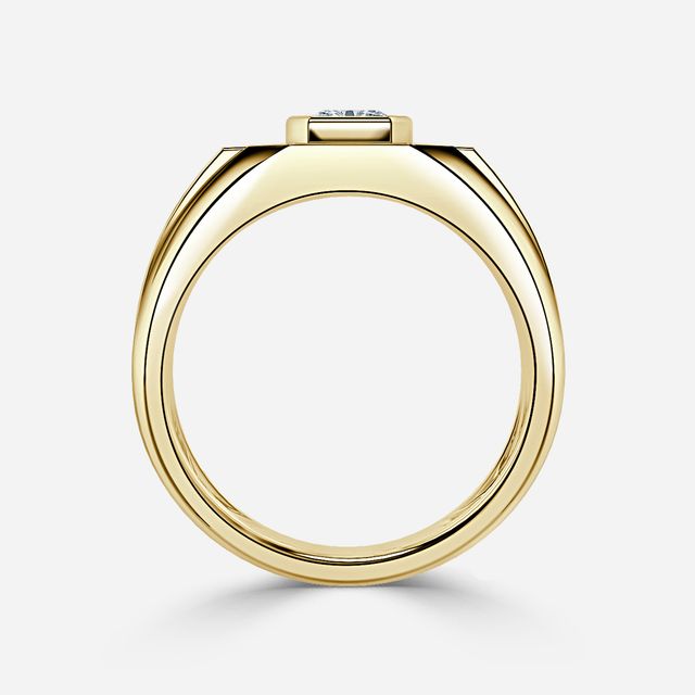 Modō Yellow Gold Men's Bezel Set Engagement Ring