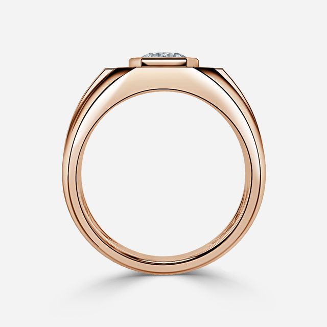 Modō Rose Gold Men's Bezel Set Engagement Ring
