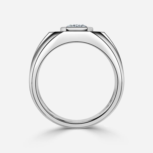 Modō White Gold Men's Bezel Set Engagement Ring