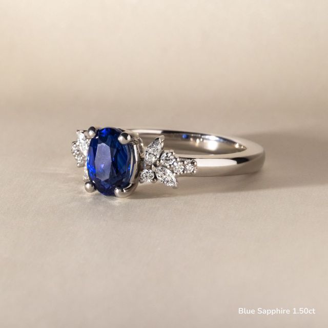 Sphinx Platinum Flower Engagement Ring