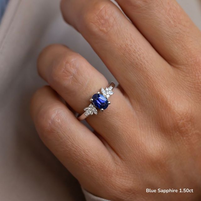 Sphinx Platinum Flower Engagement Ring