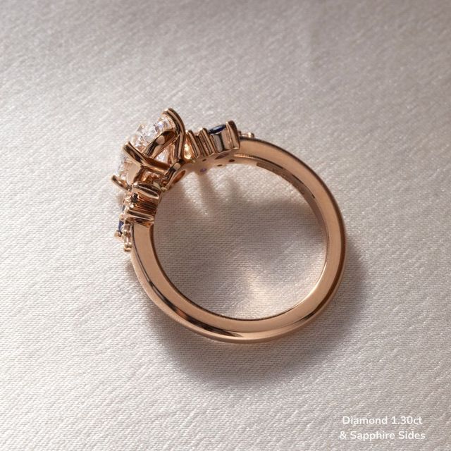 Sphinx Rose Gold Flower Engagement Ring