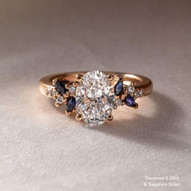 Sphinx Rose Gold Flower Engagement Ring