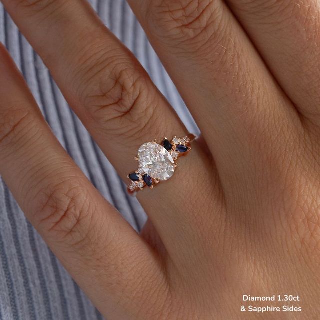 Sphinx Rose Gold Flower Engagement Ring