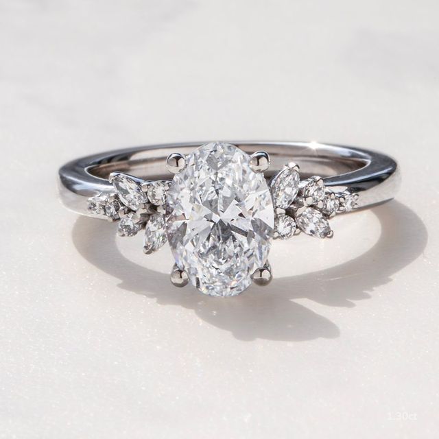 Sphinx Platinum Flower Engagement Ring