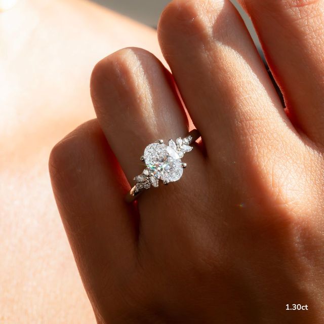 Sphinx Platinum Flower Engagement Ring