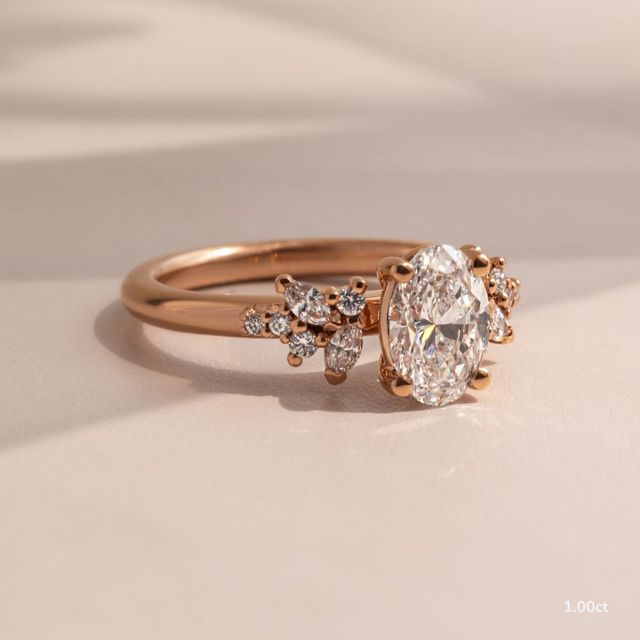 Sphinx Rose Gold Flower Engagement Ring