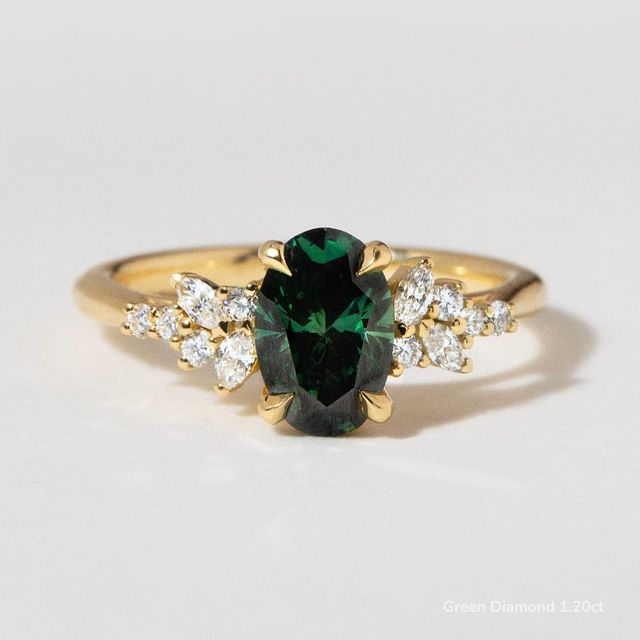 Sphinx Yellow Gold Flower Engagement Ring
