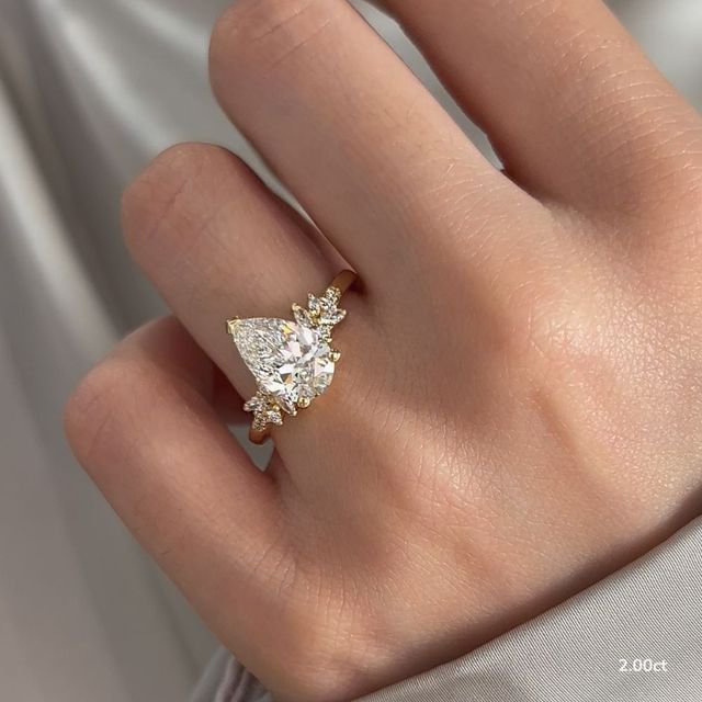 Sphinx Yellow Gold Flower Engagement Ring