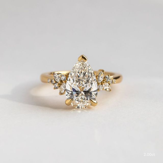 Sphinx Yellow Gold Flower Engagement Ring