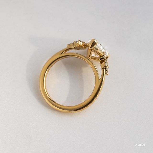 Sphinx Yellow Gold Flower Engagement Ring